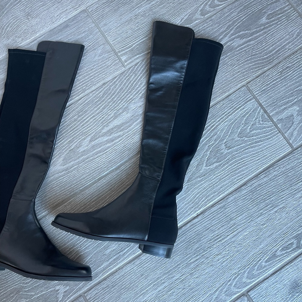 ❌SOLD❌🎉2X Host Pick🎉🎉 Stuart Weitzman 5050 Mixed Media Leather Tall Knee - Picture 7 of 15